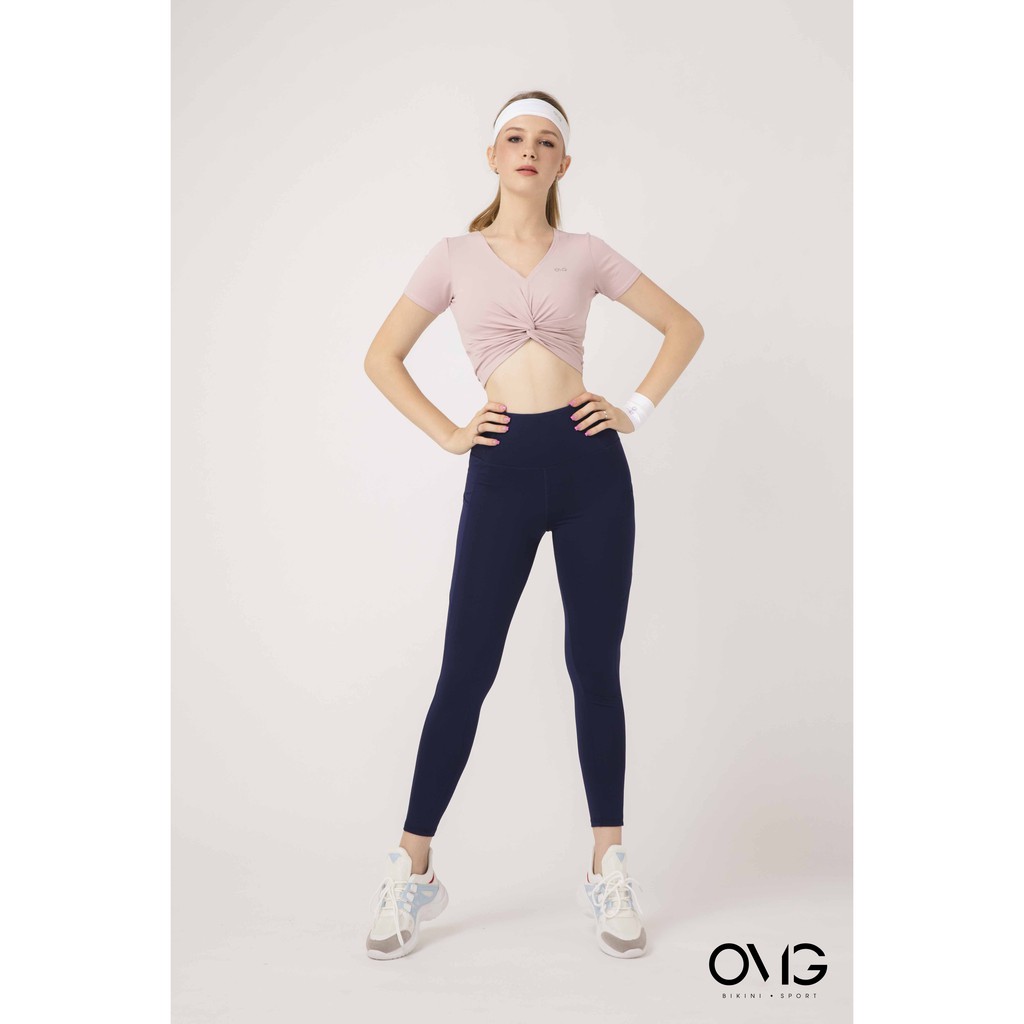 Áo tập Nữ OMG Sport kiểu croptop xoắn eo- màu Hồng - BG082_PK