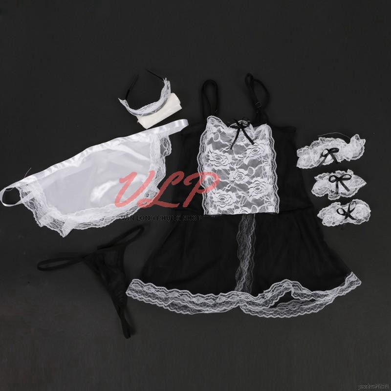 [BIGSIZE 100KG]_DN85_Váy ngủ cosplay hầu gái sexy