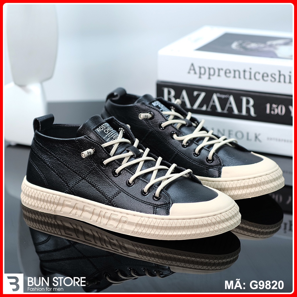 Giày Nam cao cấp Bun Store - Giày da Nam đẹp Sneaker thời trang sang xịn G9820
