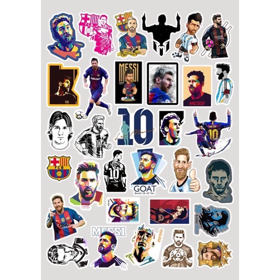 combo 30-60 sticker lionel messi decal dán/ hình dán messi