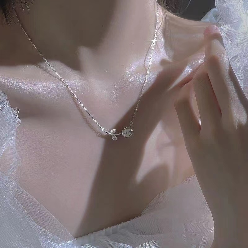 Vòng cổ choker IF YOU màu vàng / bạc mặt hoa tulip thanh lịch cho nữ