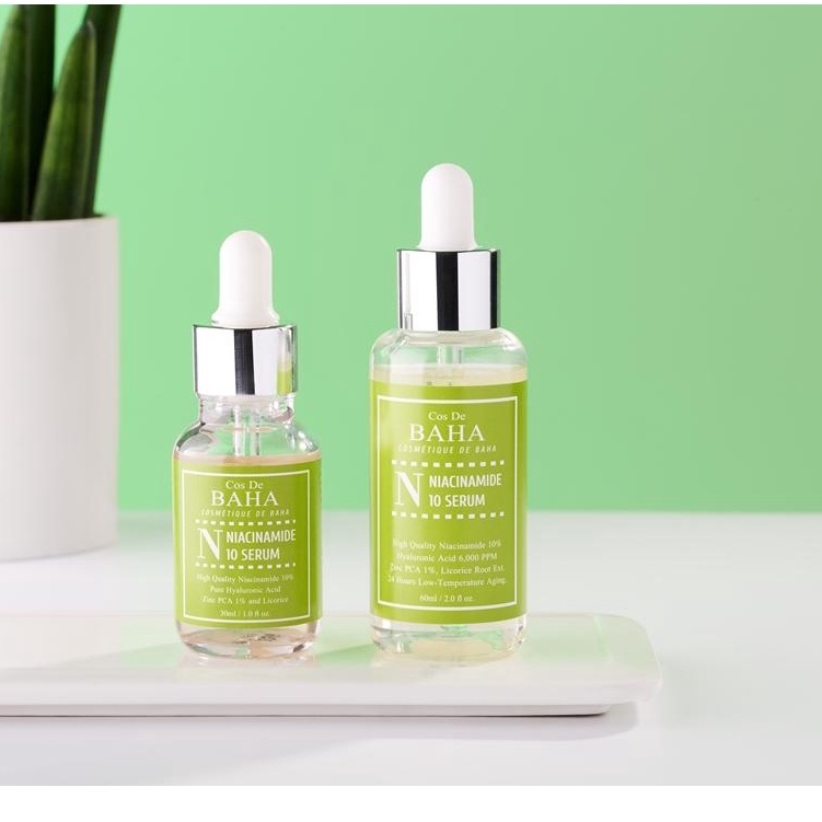 Serum Cos De Baha Niacinamide 10% + Zinc 1% Dưỡng Sáng Da, Se Lỗ Chân Lông