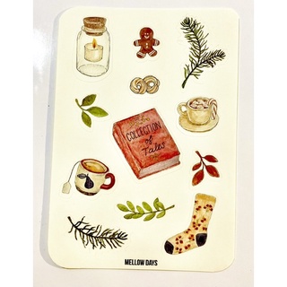 Set 12 stickers vintage trang trí sổ