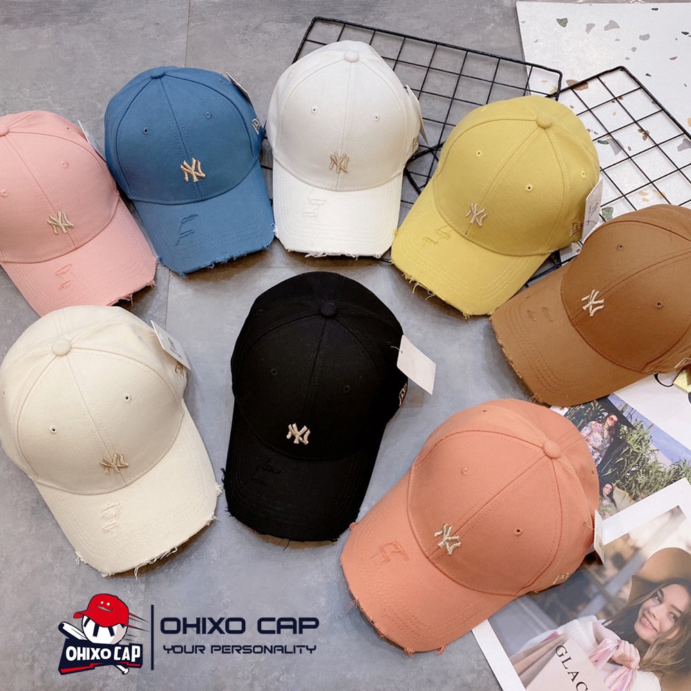 Mũ lưỡi trai NY rách nam nữ nón kết MLB cao cấp hàng xuất dư OHIXO LT27