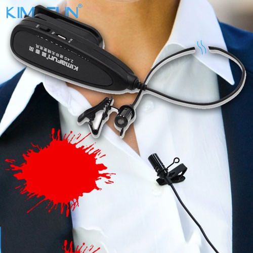Micro không dây cài ve áo Kimafun G130 cho nhạc cụ chơi nhạc máy trợ giảng và ampli loa có sẵn