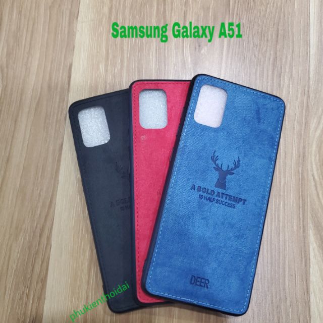 Ốp lưng Samsung A51 / A71 / A52 chống sốc vải đầu hươu cao cấp
