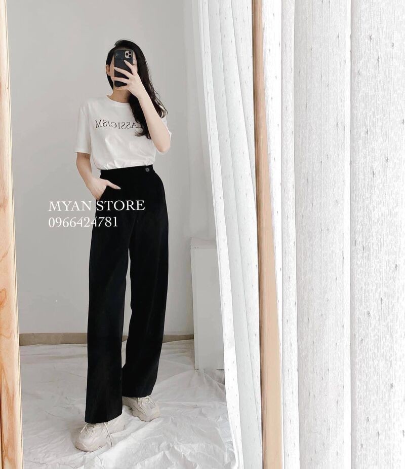 Quần culottes 1 cúc cạp chun sau Q012109