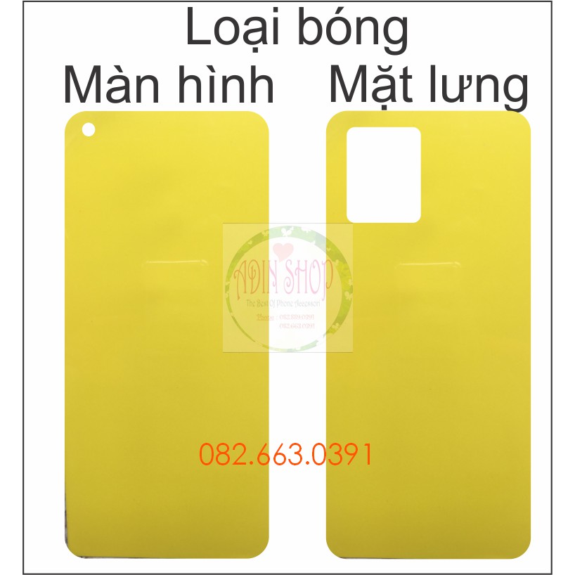 Dán PPF Realme 8 pro loại bóng, nhám dành cho màn hình, mặt lưng, mặt lưng full viền