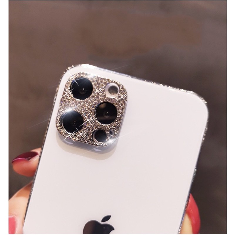 [ Ảnh Thật ] Khung kim loại đính đá bảo vệ camera điện thoại iPhone 12 pro Max 12 Mini 12 Pro Max/ iPhone11/11 Pro Max