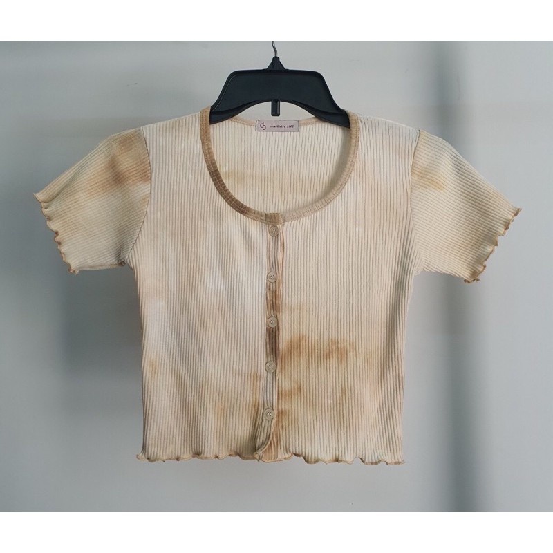 Áo thun CROPTOP ,áo loang nút thật