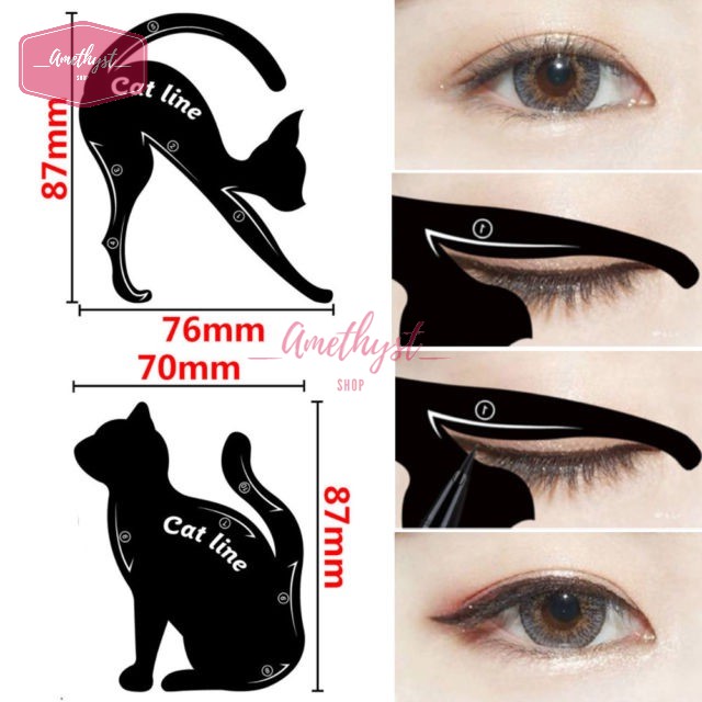 Set 2 Khuôn Kẻ Eyeliner, Tô Bầu Mắt Hình Mèo Cat Line | BigBuy360 - bigbuy360.vn