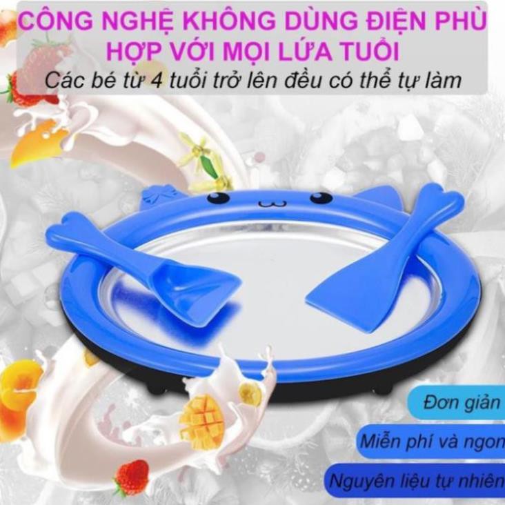 Máy Làm Kem ⭐SIÊU Hot⭐ Làm Kem Cuộn Mini Đơn Giản, Thuận Tiện, Không Dùng Điện Phù Hợp Với Mọi Lứa Tuổi