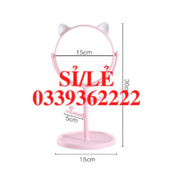 [ HAIANHSHOP ] Gương Trang Điểm Để Bàn Tai Mèo Dễ Thương - Gương Neko Để Bàn Xoay 360 phong cách Hàn Quốc Duashop &gt;