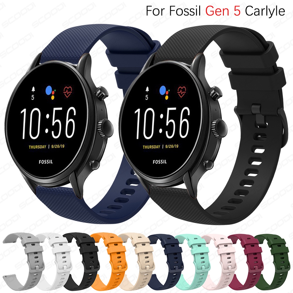 Dây Đeo Silicon 22mm Cho Fossil Gen 5 Carlyle HR Julianna HR Band Cho Fossil Sport 43mm / Q Explorist HR Gen 4