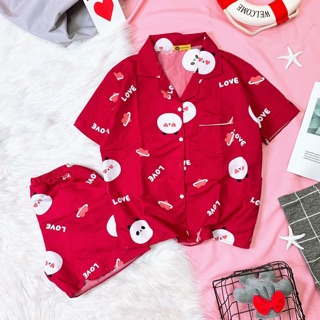 Bộ kate Thái ngắn Tone Đỏ