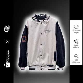 Áo khoác bomber in chữ D dài tay nam nữ chất nhung tăm xịn GZ Store GZAK080