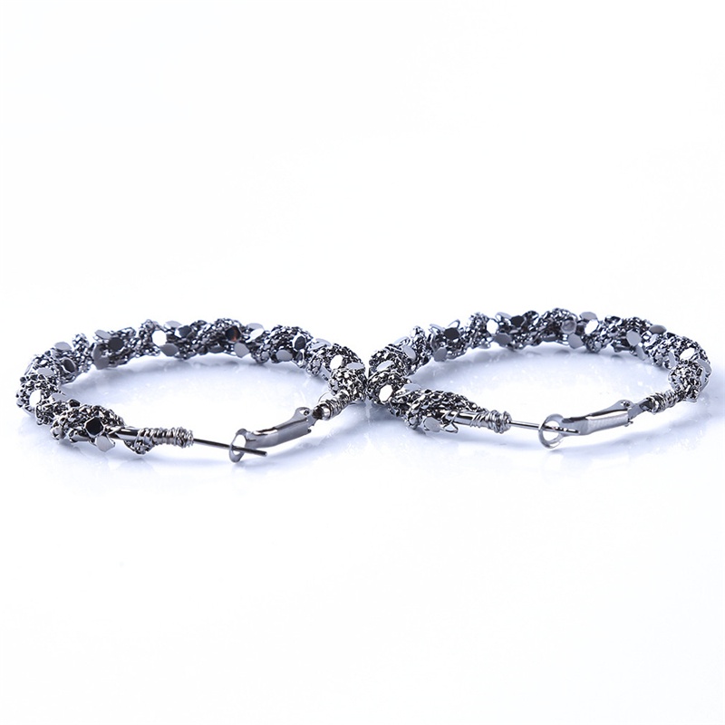 Fm Bông Tai Thời Trang Hình Tròn To Màu Đen Xu Hướng, Bông Tai Thời Trang Nữ