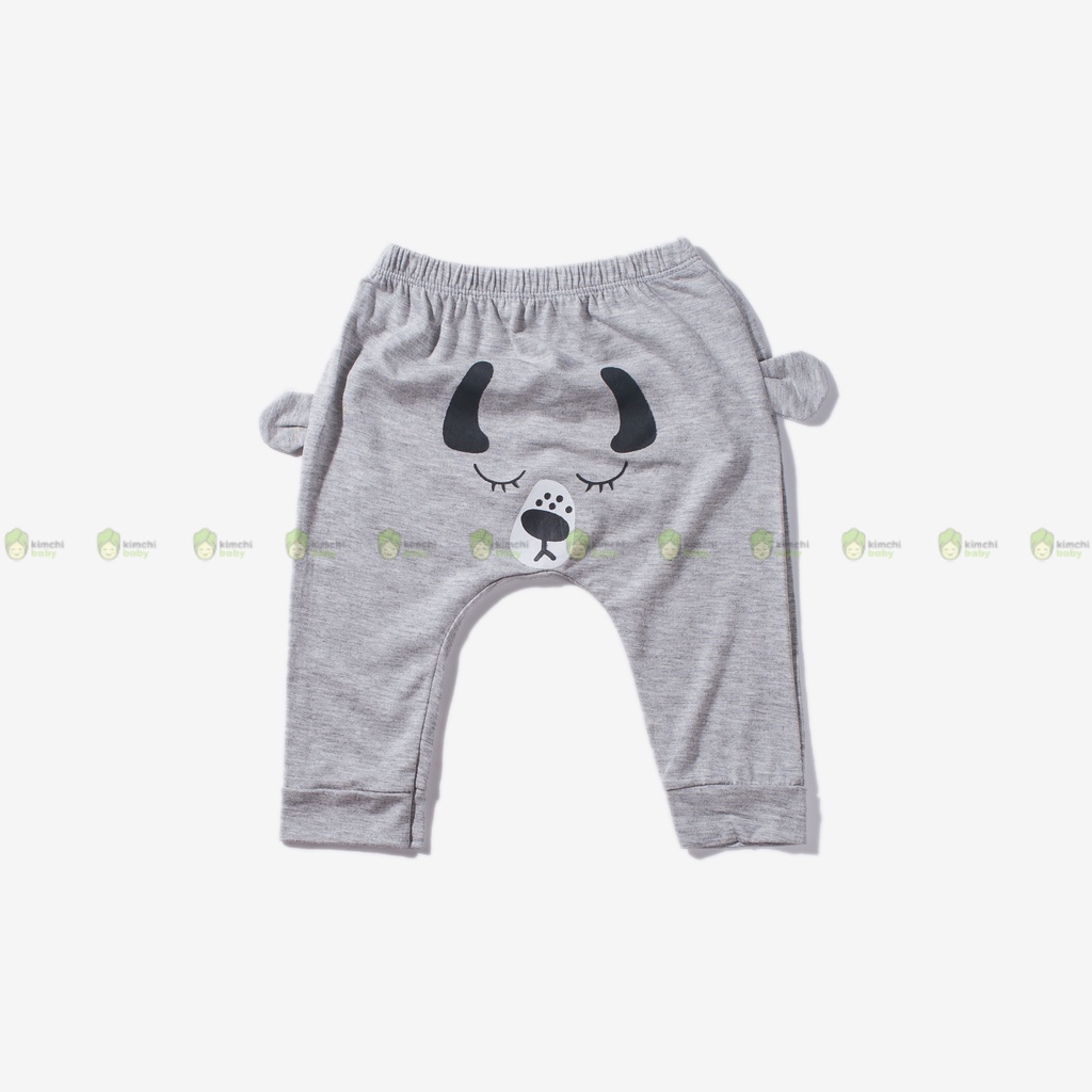 Quần Mông Thú Cho Bé Trai, Bé Gái KIMCHIBABY Vải Thun Lạnh In Hình Gấu 3D, Quần Dài Cho Bé Mặc Nhà Thu Đông KWTDQ2202