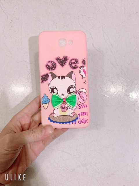 Ốp lưng sam sung J5 Prime mèo đeo nơ
