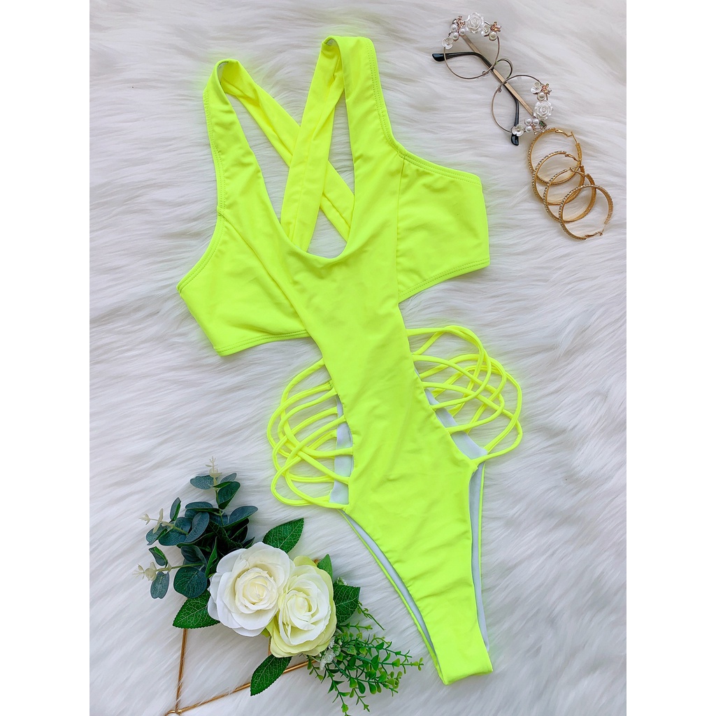 Bộ đồ bơi một mảnh màu trơn thiết kế khoét rỗng thời trang quyến rũ cho nữ
 | BigBuy360 - bigbuy360.vn