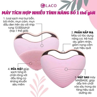 Máy rửa mặt, máy mát xa mặt, máy nâng cơ mặt, máy đẩy tinh chất, xóa nhăn, xóa nọng cằm chính hãng LACO LAXURY