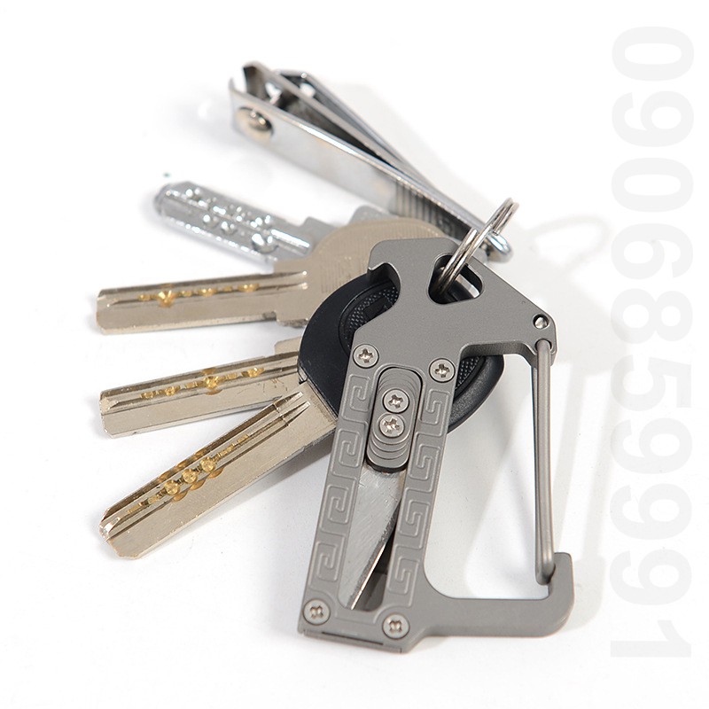 Móc khóa carabiner đa năng,móc treo phụ kiện đã ngoại Keychain EDC Titan