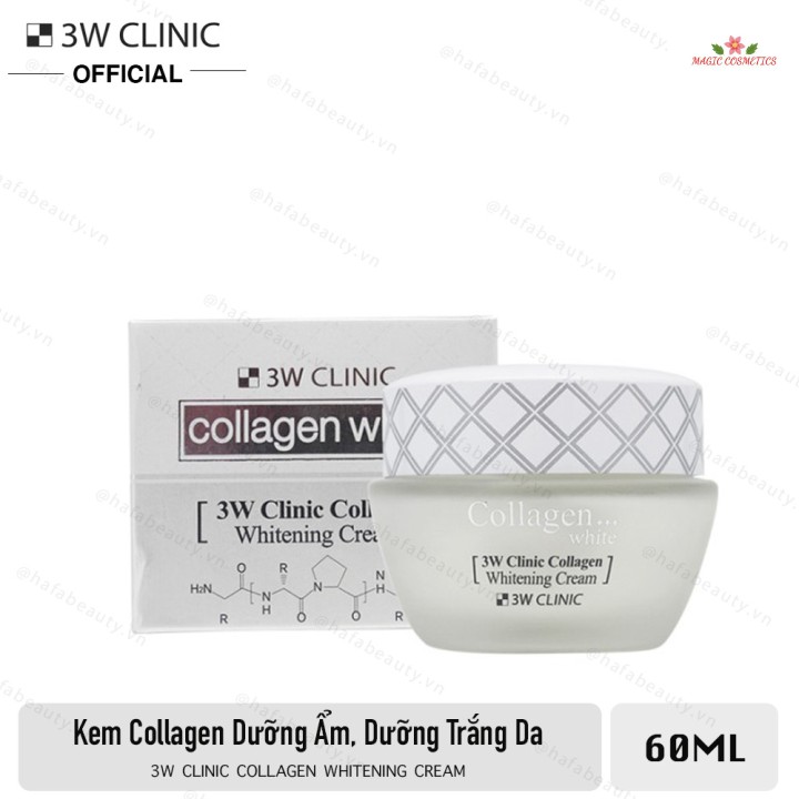 [Mã giảm giá] Kem Dưỡng Trắng Da Tinh Chất Collagen 3W Clinic Collagen Whitening Cream 60ml