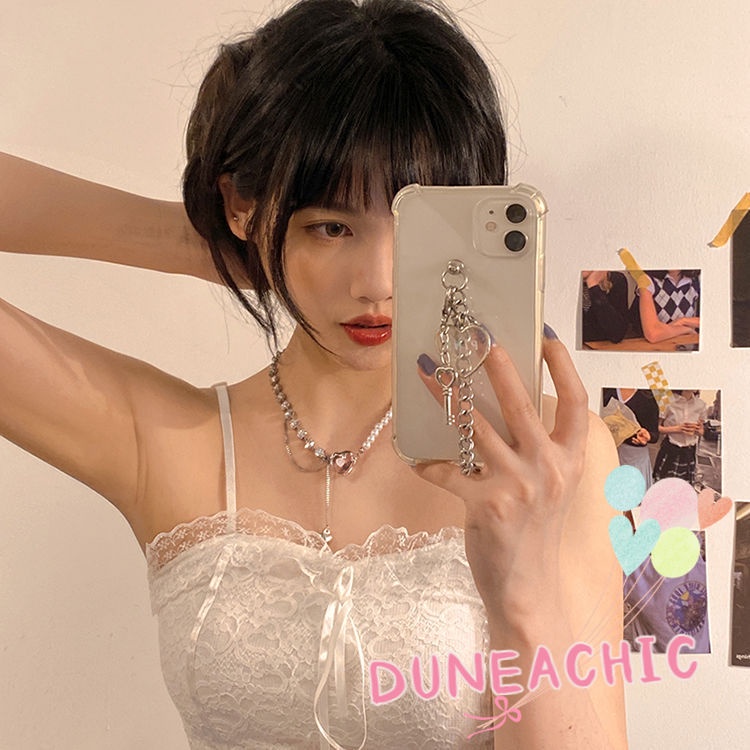 DUNEA Vòng cổ Ngọc Trai Mặt Trái Tim
