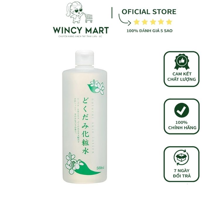 Nước Hoa Hồng Diếp Cá Natural Skin Lotion 500ml - Ngừa Mụn, Se Khít Lỗ Chân Lông Hiệu Quả