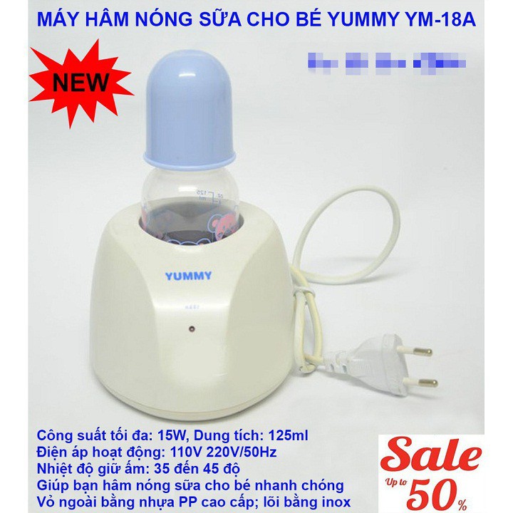 Máy hâm sữa tiệt trùng - Yummy YM-18A - Tặng kèm bình sữa