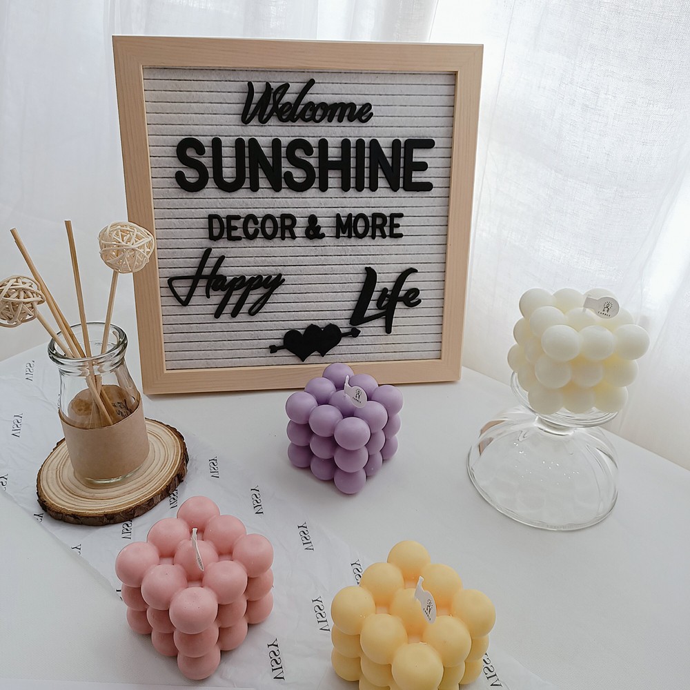 Nến Thơm Rubik Đậu Nành Thư Giãn Nến Không Khói Trang Trí Phòng Sunshine.decor