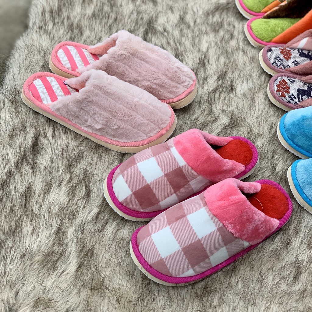 TTR (Xả kho) Dép bông nam nữ đi trong nhà Free size giao màu đột nhiên 37 12