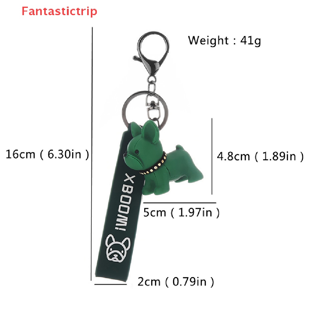 [Fantastictrip] Móc Khóa Da Hình Chó Bull Thời Trang Phong Cách Punk Pháp Dành Cho Nam Và Nữ Mới
