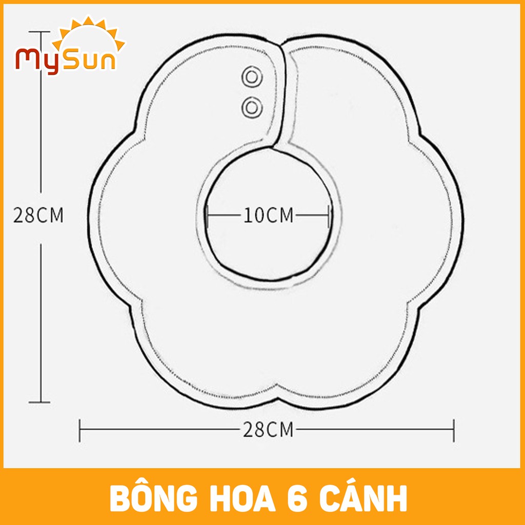 Yếm vải cho bé COTTON Khăn yếm xô vải tam giác tròn ăn dặm 6 lớp cotton siêu hút ẩm cho bé trai gái sơ sinh - MYSUN