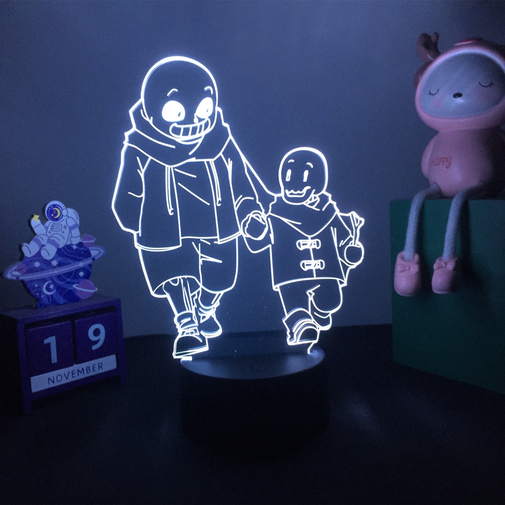 Đèn LED 3D hình nhân vật trong game Undertale Sans độc đáo trang trí phòng ngủ cho bé