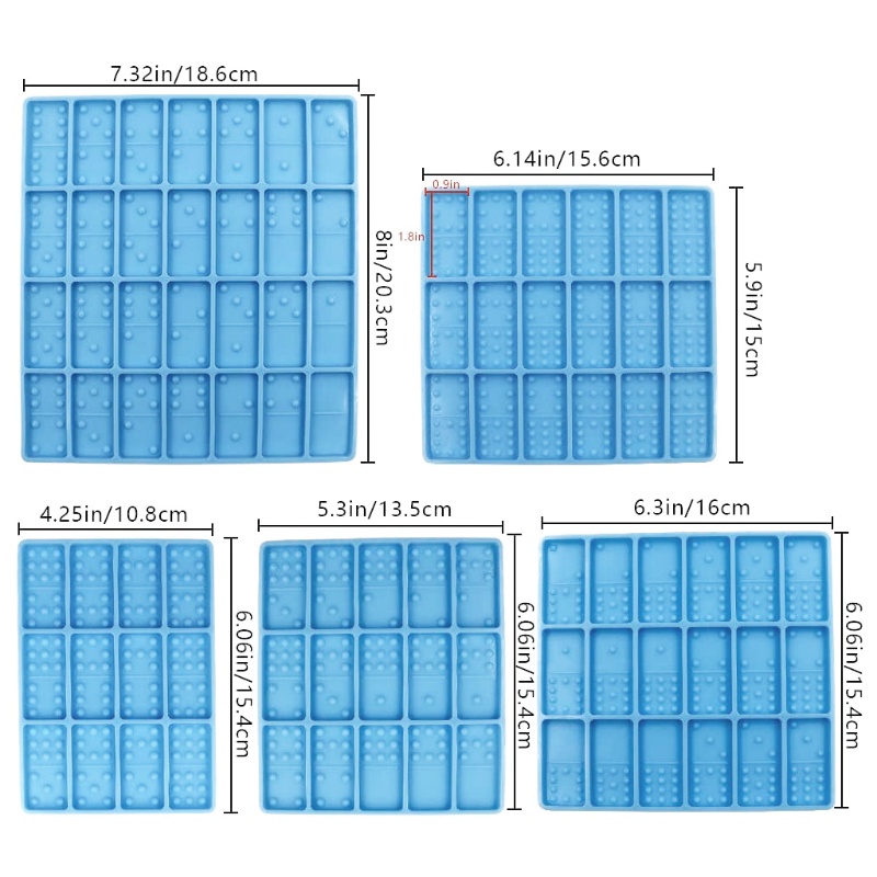 Bộ 7 Khuôn Silicone Làm Trang Sức Domino