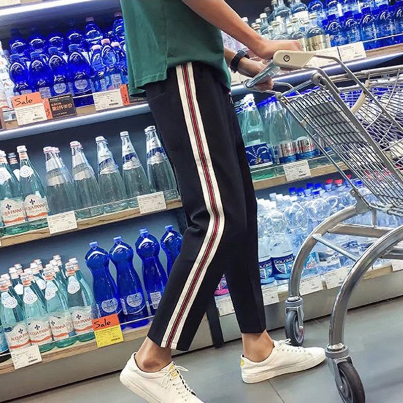 Ielgy Bộ Quần Áo Nam Cắt Xén Harajuku Hàn Quốc