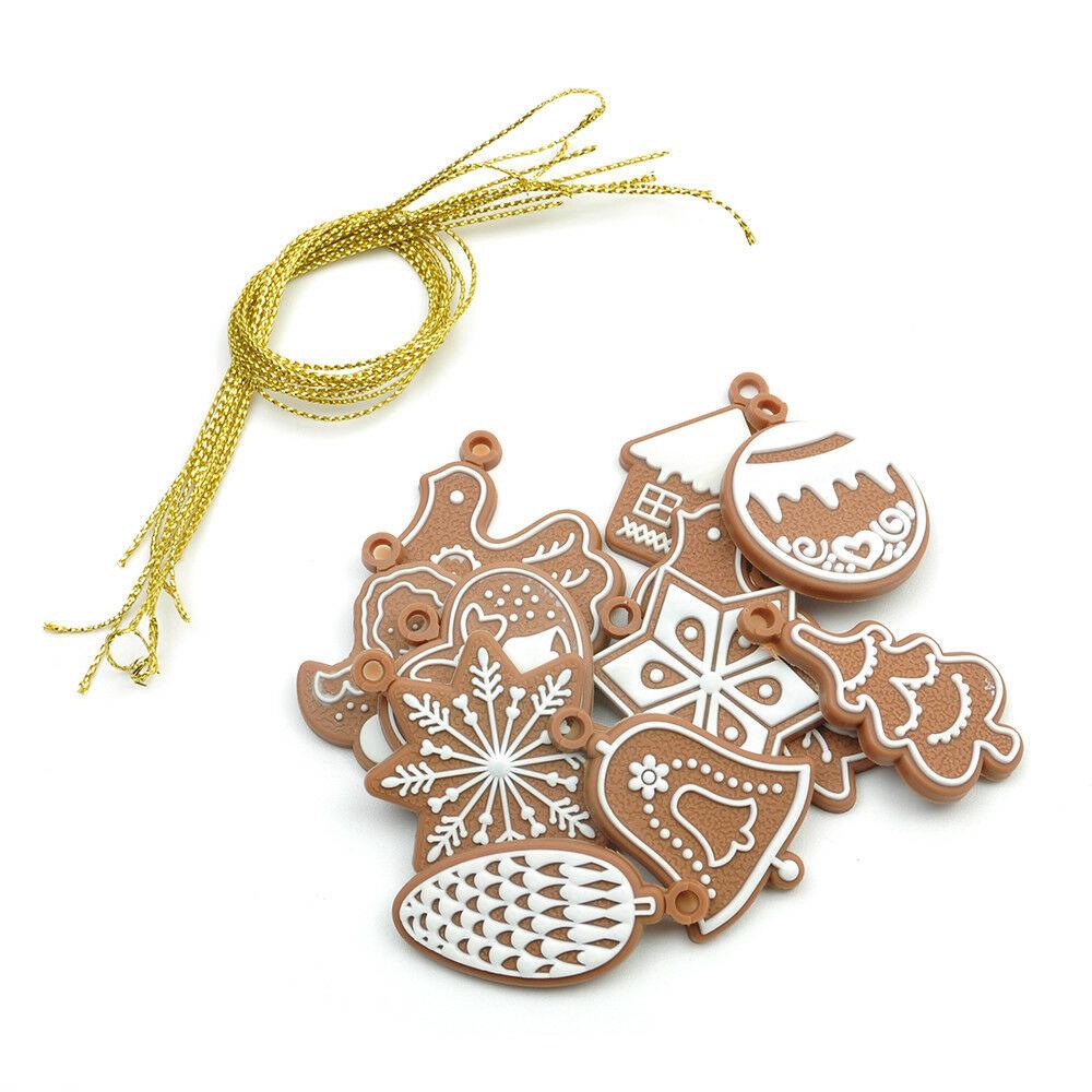 Set 11 Mô Hình Người Bánh Gừng Bằng Cao Su Mềm Trang Trí Cây Thông Giáng Sinh