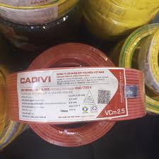 DÂY ĐIỆN CADIVI CV 1.5 – 6.0 0,6/1KV Đồng nguyên chất Chính hãng công ty Giá 1 Mét .