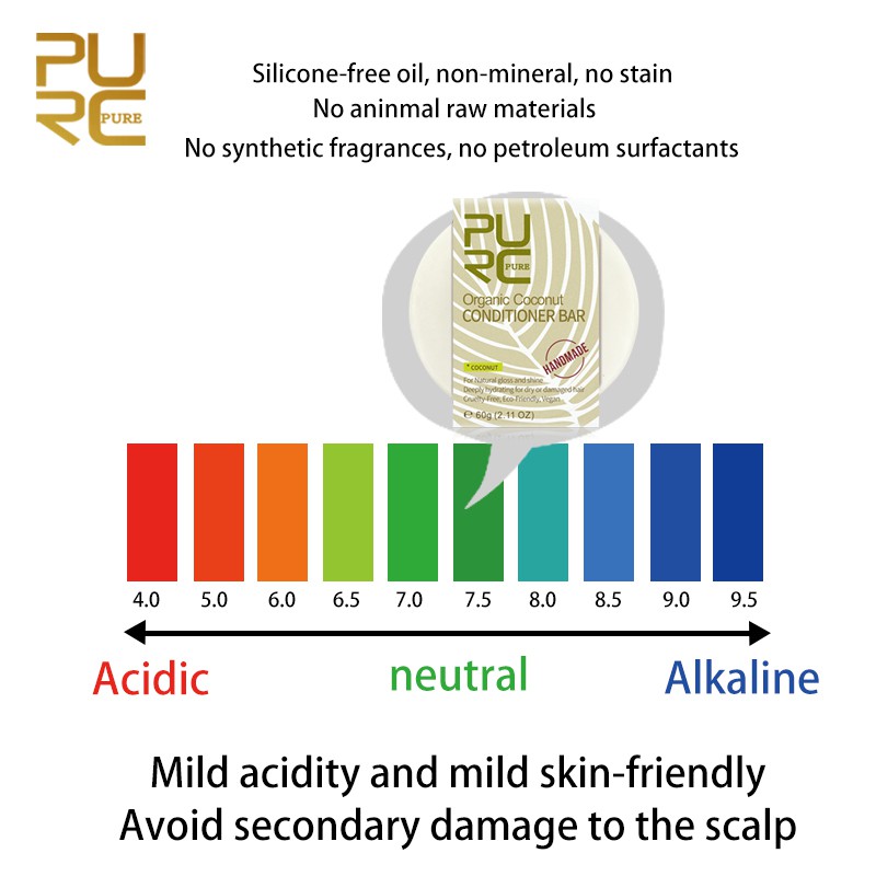 Bánh Xà Phòng Gội Đầu PURC Handmade Chiết Xuất Dừa 60g