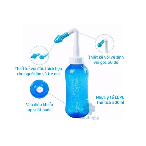 Bình Rửa Mũi Water Pulse Giúp Làm Sạch Khoang Mũi, Loại Bỏ Bụi Bẩn, Phấn Hoa, Trị Viêm Xoang