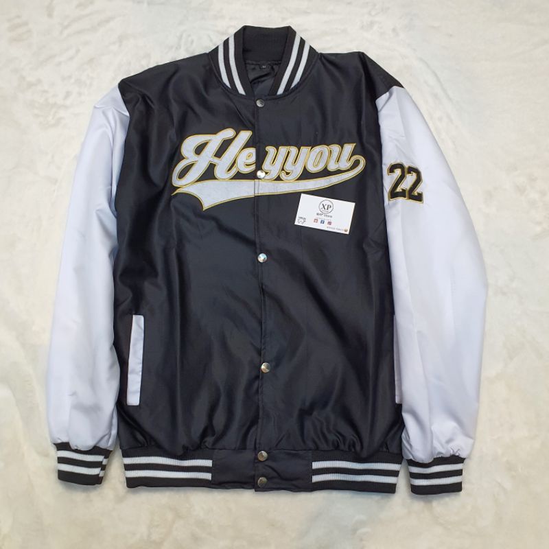 XPstore Áo Khoác dù bomber HEYYOU 22 chữ nổi Nam Nữ (Ảnh thật)