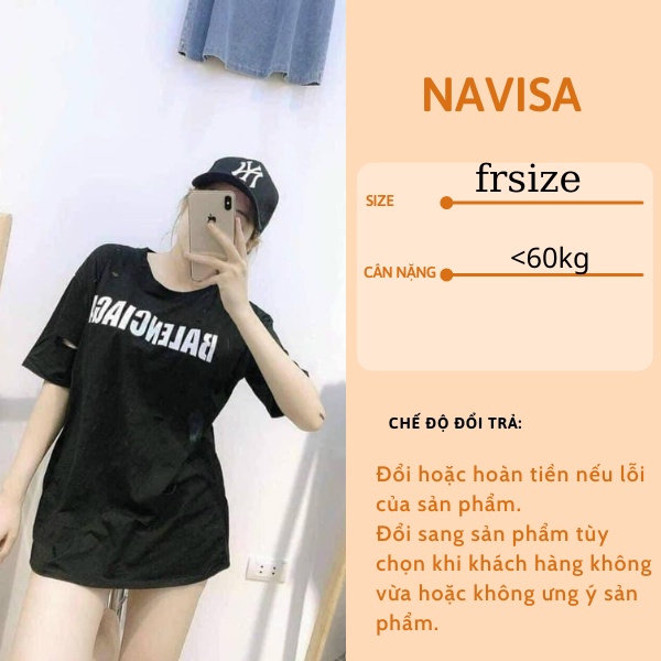 [Mã FAMARAL1 giảm 10K đơn 50K] Áo thun nữ áo phông nữ unisex form rộng tay ngắn in hình cổ tròn NAVISA AT04