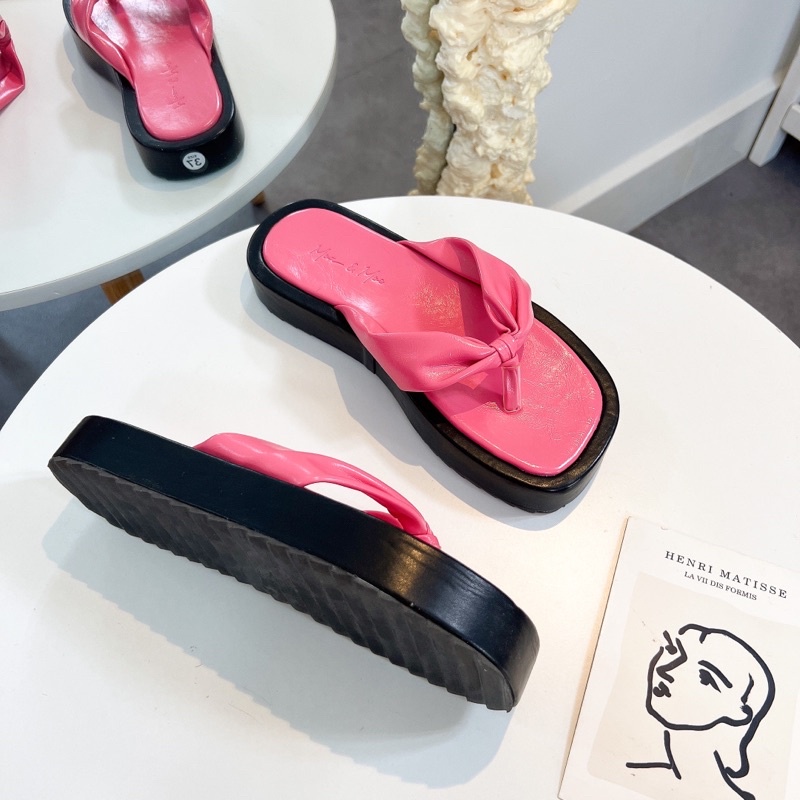 Sorami.Shoes | Dép bánh mì quai thắt, dép bánh mì đế cao 4cm