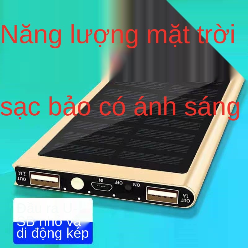 Ngân hàng năng lượng mặt trời ngoài trời 10000mAh sạc nhanh siêu mỏng di động 5000mAh điện thoại di động Ngân hàng điện