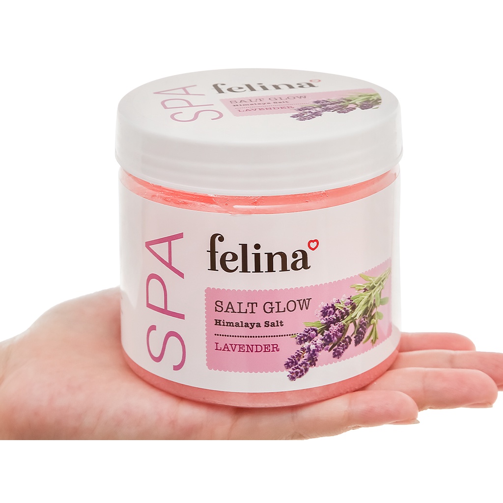 Muối Tắm Tẩy Tế Bào Da Chết Cơ Thể Chiết Xuất Oải Dương Felina Salt Lavender 500g Làm Sạch Da Dưỡng Da Mịn Màng