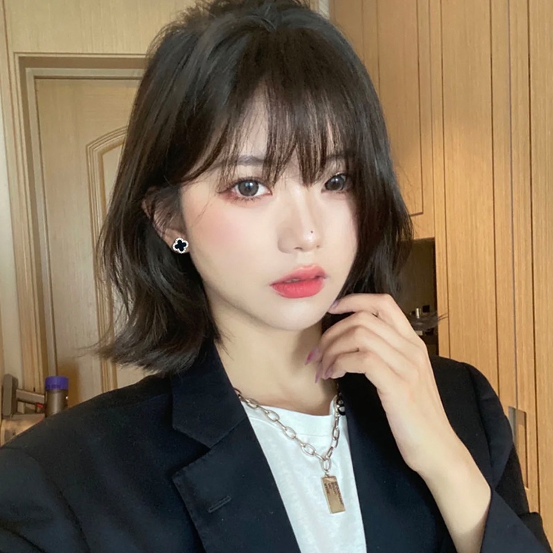Khuyên tai bạc sterling JIUDUOLAN hình cỏ bốn lá thanh lịch không cần xỏ khuyên thời trang cho nữ
