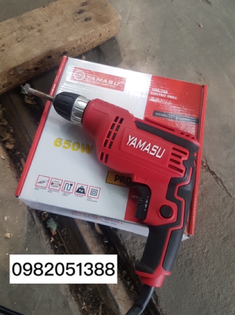 Máy khoan sắt, gỗ, tôn, bắt vít YAMASU 10 ly tốc nhanh  - 650W