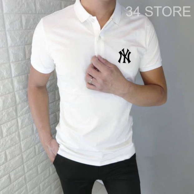 Áo polo nam N.Y , cổ dệt bo len ,áo thun nam có cổ tay ngắn thanh lịch 34 STORE