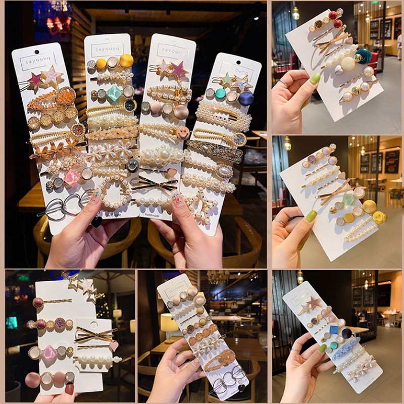 Kẹp Tóc Đính Ngọc Trai Kiểu Hàn Quốc Dễ Thương Cho Nữ